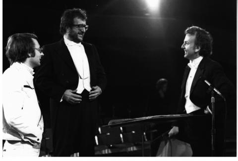 Luciano Bero with di Bonaventura and Carlo Piccardi, Lugano 1976 (Photo RSI, courtesy)