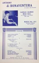Carnegie Chamber Music Hall, 1941